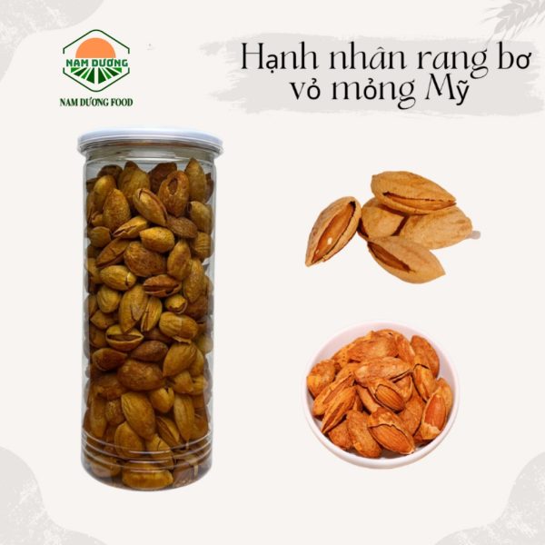 Hạnh nhân tách vỏ sấy chín/rang bơ vỏ mỏng chuẩn nhập khẩu Nam Dương 500gram